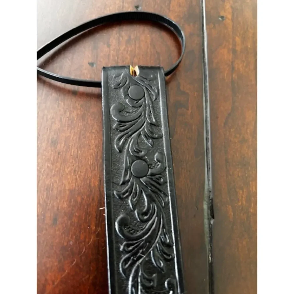 Tony Lama Childs Size 24 Black Leather Belt (NO BUCKLE) Made in USA NWOT